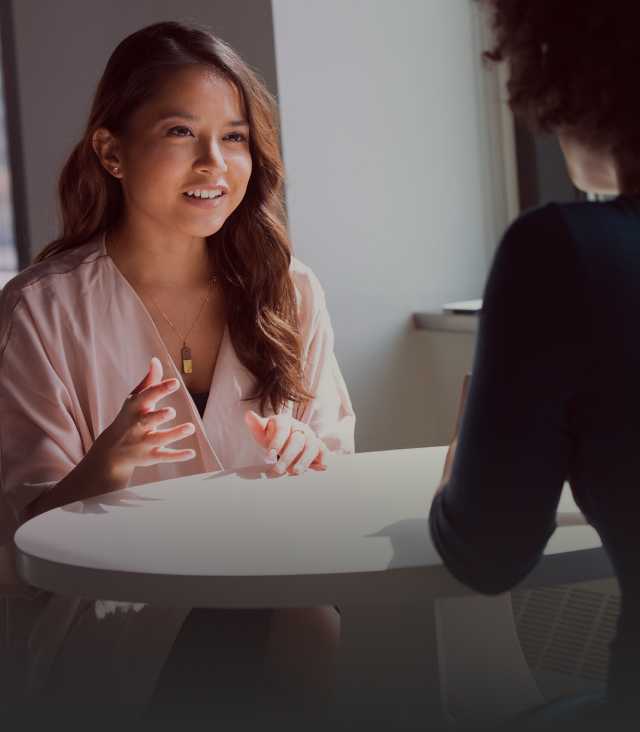 Two women having a business meeting